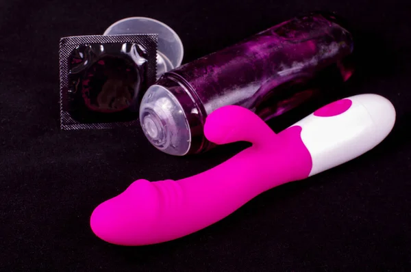 Рожевий Колір Фалоімітатор Вібратор Сексуальна Іграшка Дорослих Симуляцією Точки Зору — стокове фото