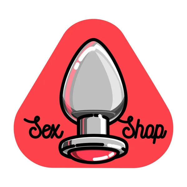 Χρώμα vintage sex shop έμβλημα — Διανυσματικό Αρχείο